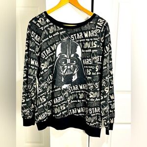 Star Wars Sweatshirt Black Darth Vader Let the force Be With You Size 2XL